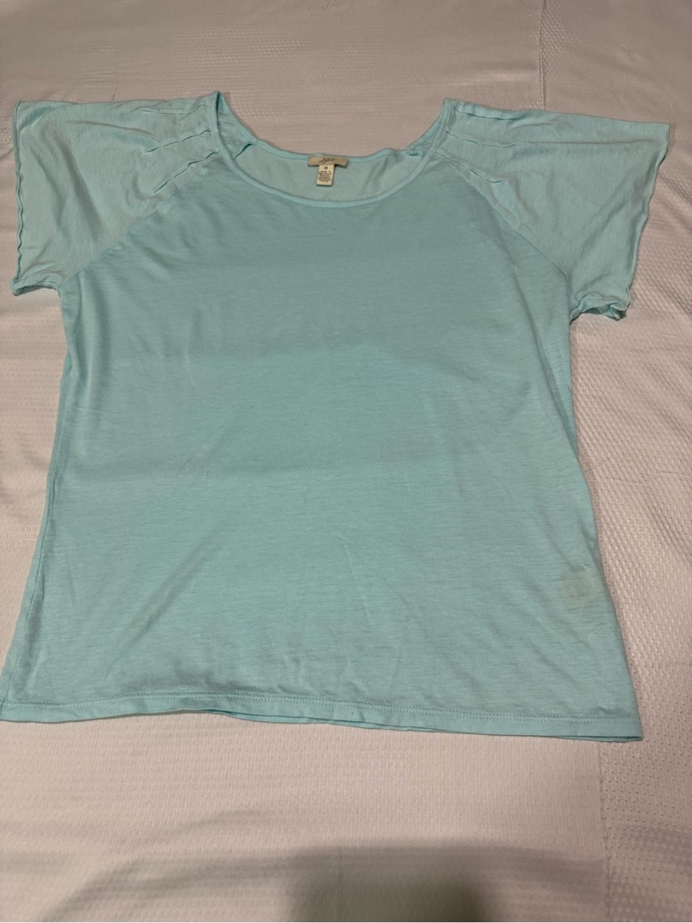 J. Jill Short Sleeve Scoop Neck Tee in Light Aqua